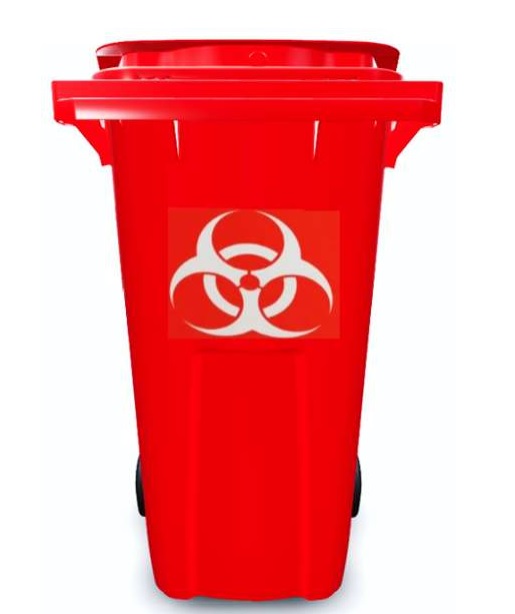 Контейнер червоного кольору 240 л. Contenur з логотипом